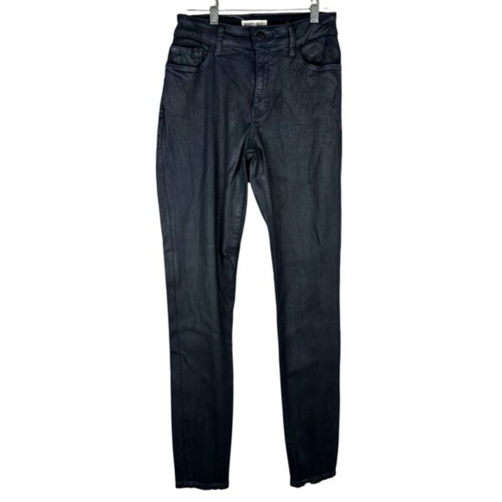 Warp‎ + Weft Women's JFK Skinny Jeans Sz 27 Black Wax Finish Club Concert Party